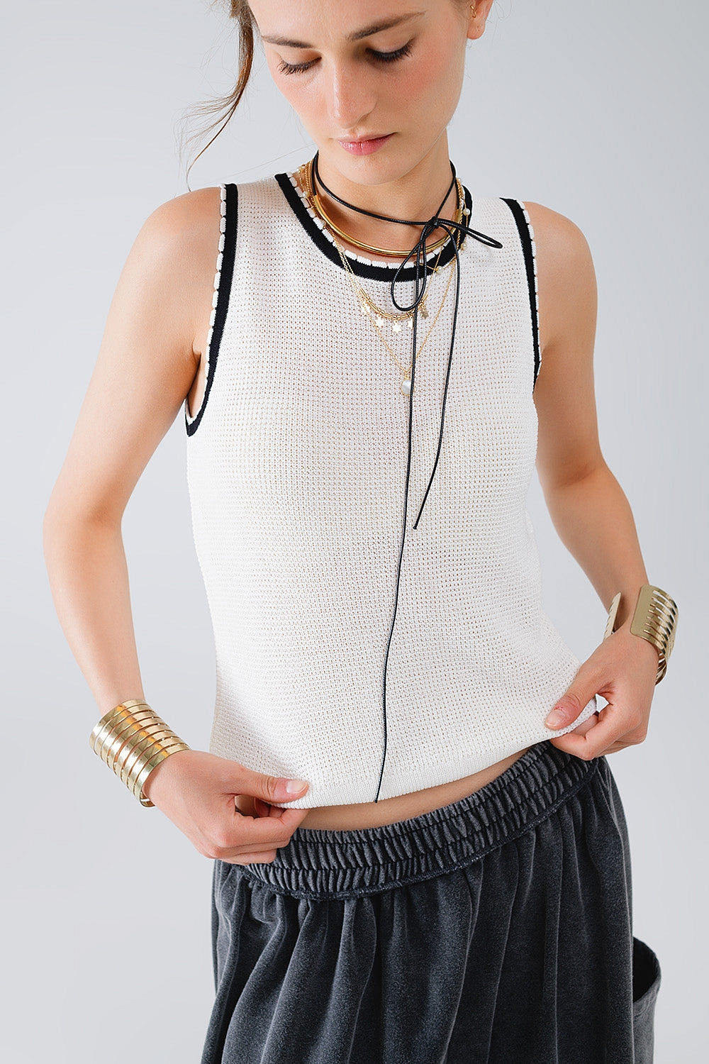 Pointelle Sleeveless Top